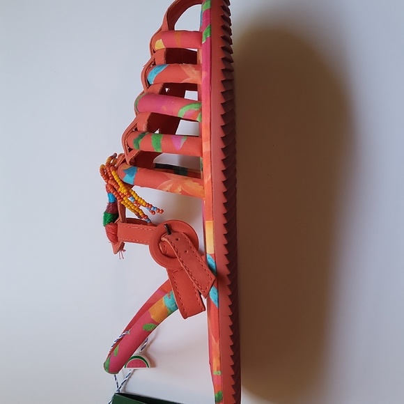 Farm Rio Tropical Tube Strap Sandals SZ 7 - Picture 4 of 7